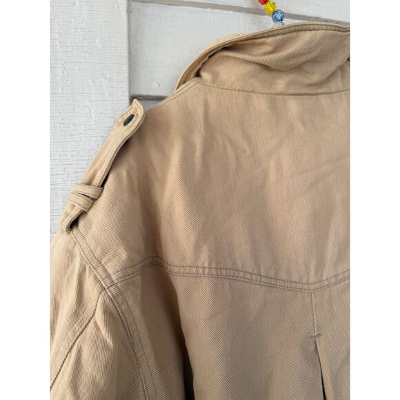 Vintage 90s Mens Levis Tan Cotton Trucker Jacket Sherpa Lined Size M - Picture 13 of 14